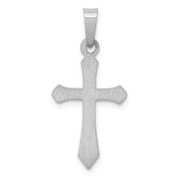 Rhodium Over 14k White Gold Polished Cross Pendant