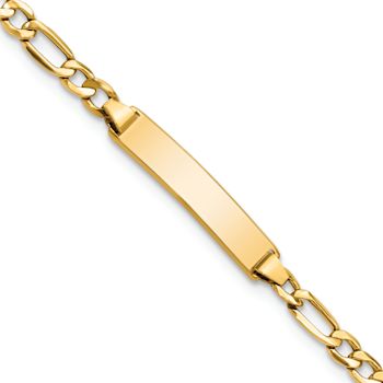 10k Yellow Gold Children's Figaro Link ID Bracelet