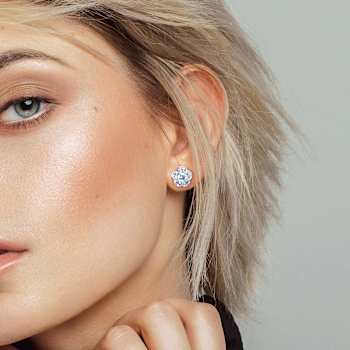 3.50ctw Sky Blue Topaz Floral Stud Earrings in Sterling Silver