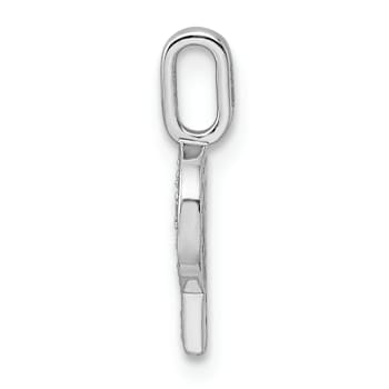 14K White Gold Diamond Letter P Initial Pendant