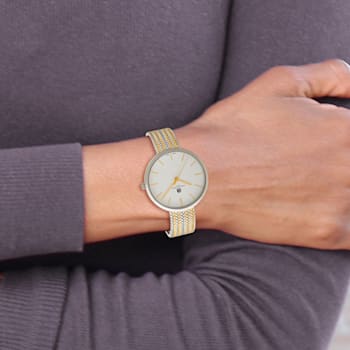 Ladies Charles Hubert Two-tone IP-plated Stainless Steel White Dial Watch