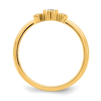 14K Yellow Gold Petite Oval Diamond Ring 0.16ctw