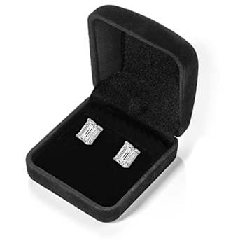 White Cubic Zirconia 14k White Gold Studs With Velvet Gift Box 1.00ctw