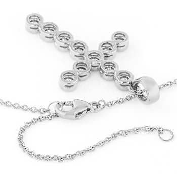 Lab-Grown Diamond Cross Pendant In Sterling Silver 0.75ctw