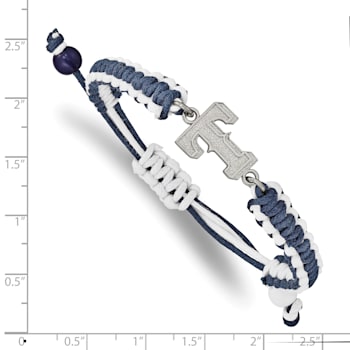 Stainless Steel MLB LogoArt Texas Rangers T Adjustable Cord Bracelet