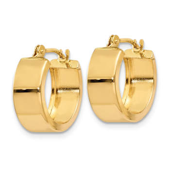 14k Yellow Gold Polished 3/8" Hoop Earrings