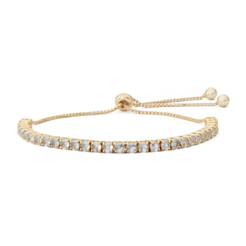 3.41ctw Round Lab Created Spinel 14K Yellow Gold Over Sterling Silver
Bolo Bracelet