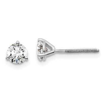 14K White Gold Lab Grown Diamond 2/3ctw Certified VS/SI GH Screw Back
3-Prong Earrings