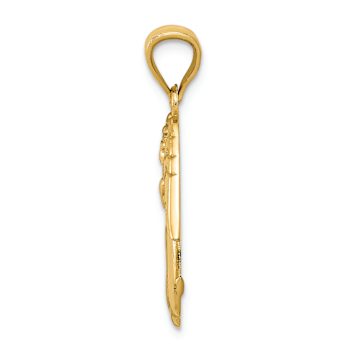 14k Yellow Gold Polished Angel Pendant