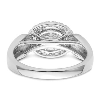 Rhodium Over 14K White Gold Lab Grown Diamond VS/SI GH, Cluster Ring 0.497ctw