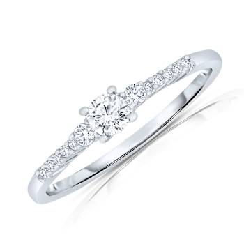 CZ Solitaire Ring In Sterling Silver