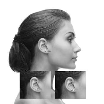 14k White Gold Cubic Zirconia Stud Earrings - 3MM