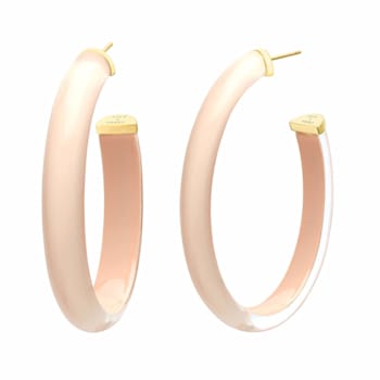 14K Yellow Gold Over Sterling Silver XL Oval Illusion Nude Acrylic Hoops
in Lotus