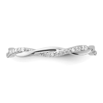 Sterling Silver Stackable Expressions Polished Diamond Ring 0.132ctw