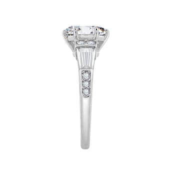 White Cubic Zirconia Platinum Over Sterling Silver Ring 3.34ctw