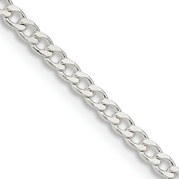 Sterling Silver 2.3mm Beveled Curb Chain Necklace