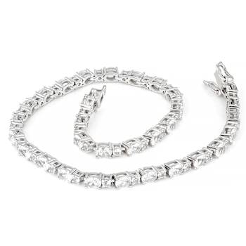 Lab-Created White Sapphire Tennis Bracelet In Sterling Silver 7.01ctw