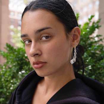 14K Yellow Gold Over Sterling Silver Wishbone Bamboo Acrylic Earrings