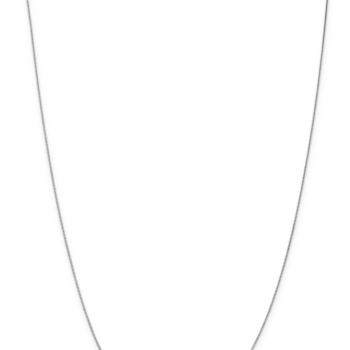 Rhodium Over 14k White Gold 0.5mm Solid Box 13 Inch Chain