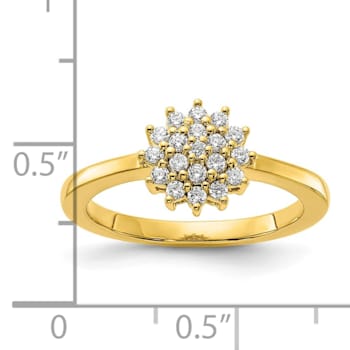 14K Yellow Gold Lab Grown Diamond SI1/SI2, G H I, Cluster Ring