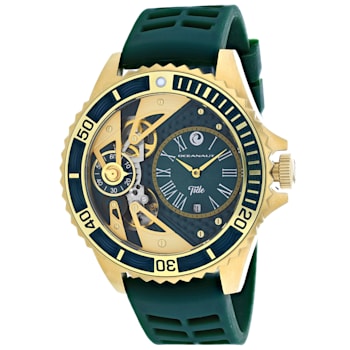 Oceanaut Men's Tide Green Dial, Green Rubber Strap Watch