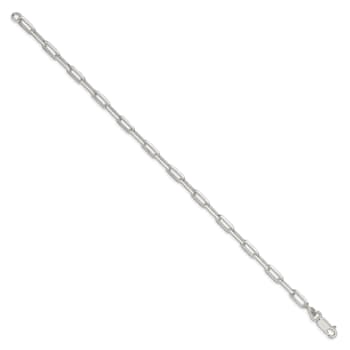 Sterling Silver 4.25mm Elongated Open Link Chain Bracelet