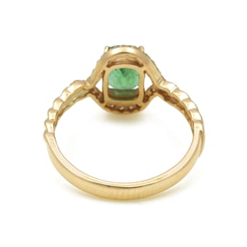 1.09Ctw Emerald with 0.17Ctw Ring in 14K YG