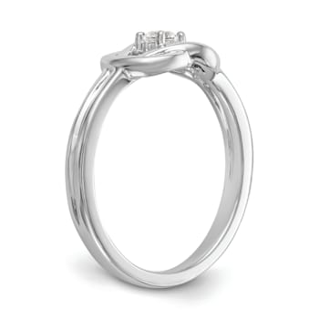 Rhodium Over 14K White Gold First Promise Diamond Promise/Engagement
Ring 0.11ctw