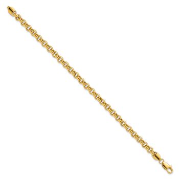 10k Yellow Gold 5mm Polished Fancy Rolo Link Bracelet