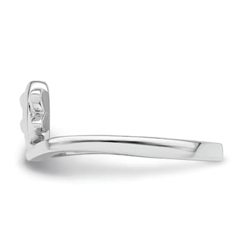 Rhodium Over Sterling Silver Dragonfly Toe Ring