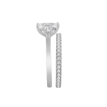 White Cubic Zirconia Platinum Over Sterling Silver Ring 4.32ctw