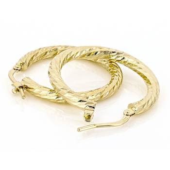 Diamond-Cut Hoop Earrings In 18K Gold Over Bronze 1 Inch