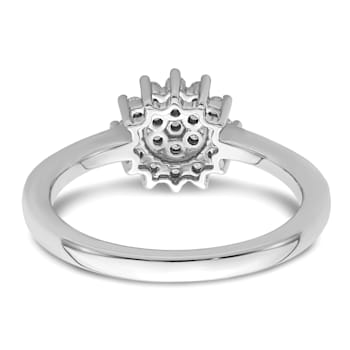 Rhodium Over 14K White Gold Lab Grown Diamond SI1/SI2, G H I, Cluster Ring