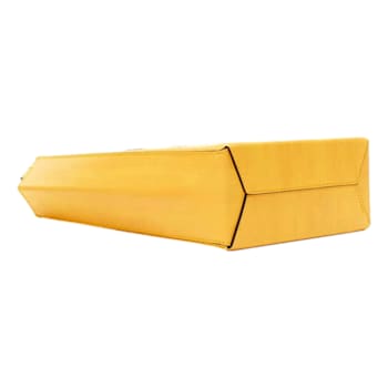 Fendi Roma 2Way Vitello Embossed Yellow Leather Crossbody Shopping Tote Bag