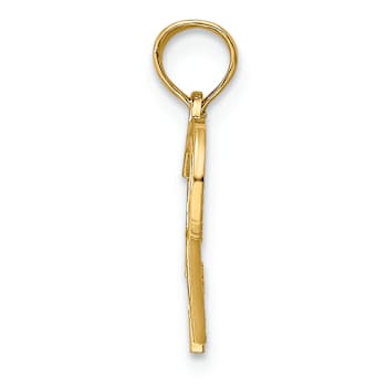 10K Yellow Gold Flat Two Intertwined Heart Charm