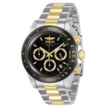 Invicta Speedway 39.5mm Black Dial Stainless Steel Band Quartz Watch