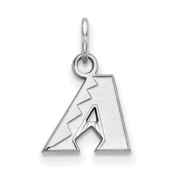 Rhodium Over Sterling Silver MLB Arizona Diamonbacks LogoArt Pendant