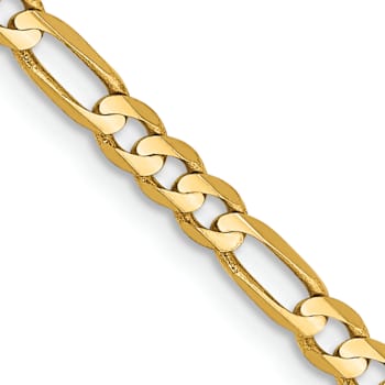 10k Yellow Gold 3mm Solid Concave Figaro 18 Inch Chain