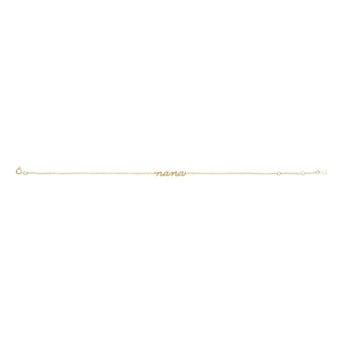 14K Yellow Gold Lowercase Nana Adjustable Bracelet