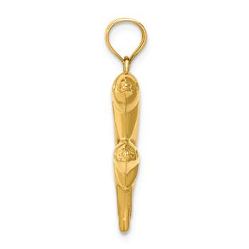 14k Yellow Gold Dolphin Pair Pendant