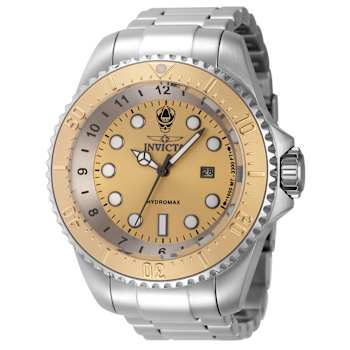Invicta Hydromax 52mm Yellow Dial Stainless Steel Band Quartz Watch
