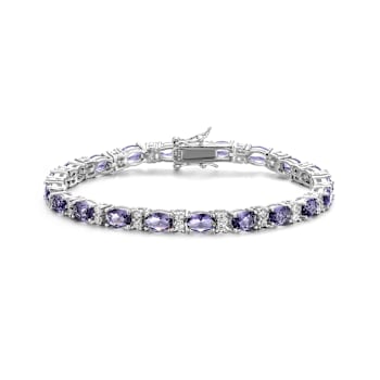 Amethyst Color CZ Tennis Bracelet In Sterling Silver