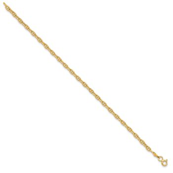 14k Yellow Gold 3mm Mariners Link Bracelet