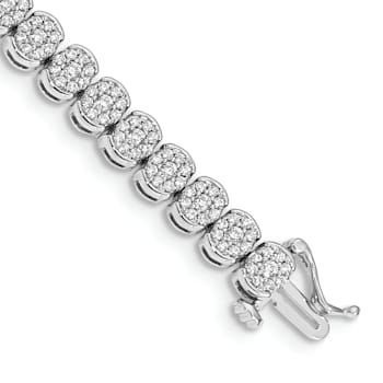 Rhodium Over 14k White Gold Diamond Bracelet