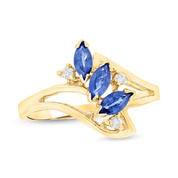 0.41ctw Sapphire and Diamond Ring in 14k Yellow Gold
