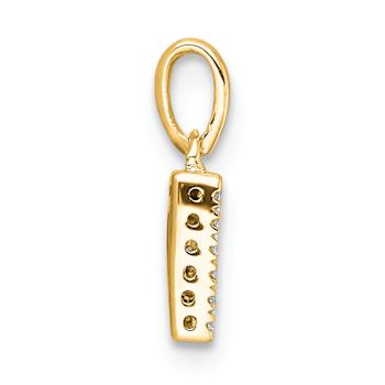 14K Yellow Gold Diamond Letter D Initial with Bail Pendant