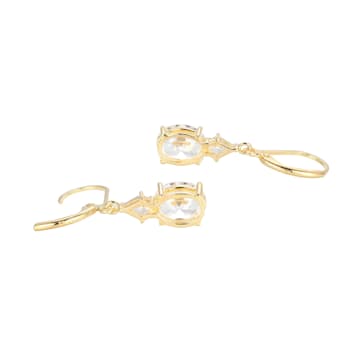 White Cubic Zirconia 18k Yellow Gold Over Sterling Silver April
Birthstone Earrings 6.30ctw