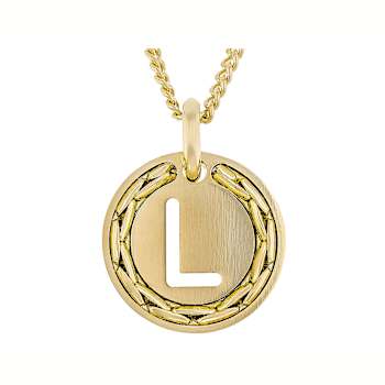 Cardano Initial L Pendant Necklace In 18K Gold Over Bronze
