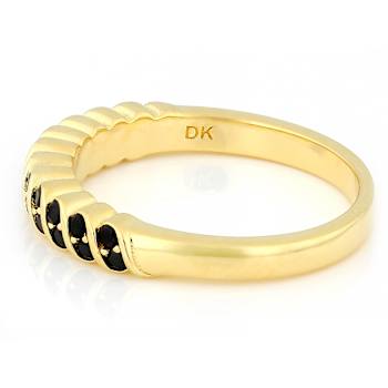 Black Spinel Band Ring In 18K Gold Over Sterling Silver 0.36ctw