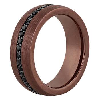 Robert Alton Men's Black Sapphire 8mm Band Ring In Tungsten